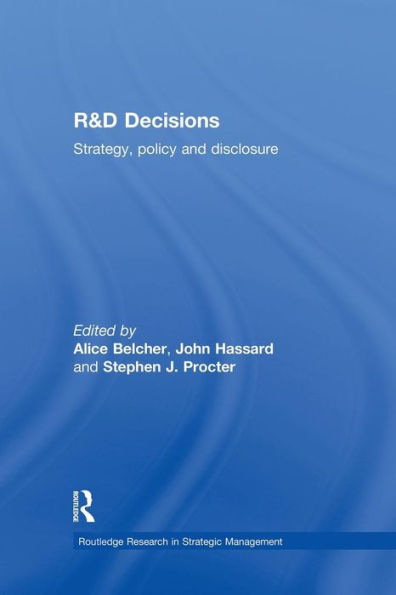 R&D Decisions: Strategy Policy and Innovations / Edition 1