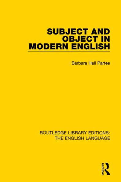 Subject and Object in Modern English