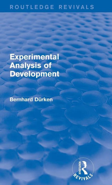 Experimental Analysis of Development / Edition 1