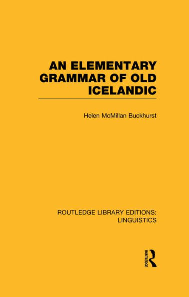 An Elementary Grammar of Old Icelandic
