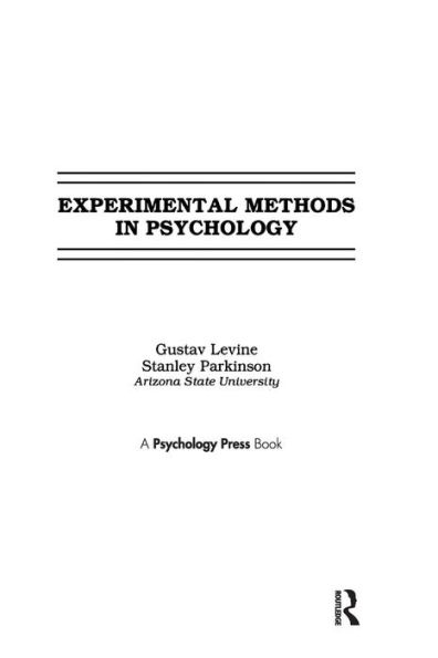 Experimental Methods in Psychology / Edition 1