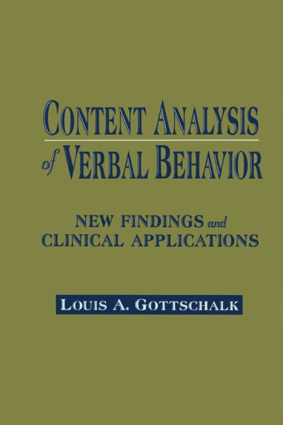 Content Analysis of Verbal Behavior: New Findings and Clinical Applications