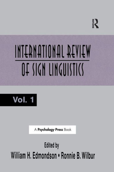 International Review of Sign Linguistics: Volume 1