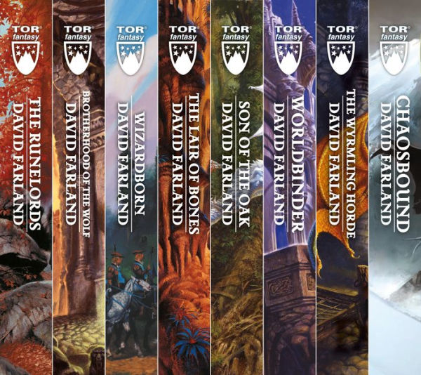 The Runelords Series: (The Runelords, Brotherhood of the Wolf, Wizardborn, The Lair of Bones, Sons of the Oak, Worldbinder, The Wyrmling Horde, Chaosbound)