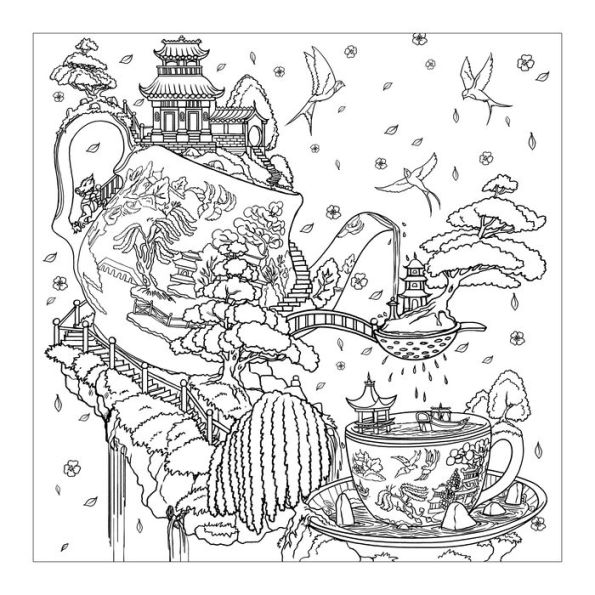 Whimsical Worlds Coloring Pages - Set of 10 Printable Coloring