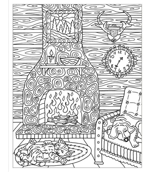 Zendoodle Coloring: Cozy Comfort: The Warmth of Home to Color and Display