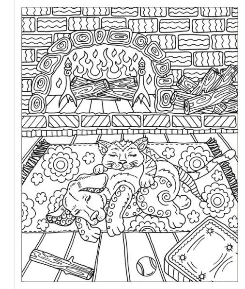 Zendoodle Coloring: Cozy Comfort: The Warmth of Home to Color and Display