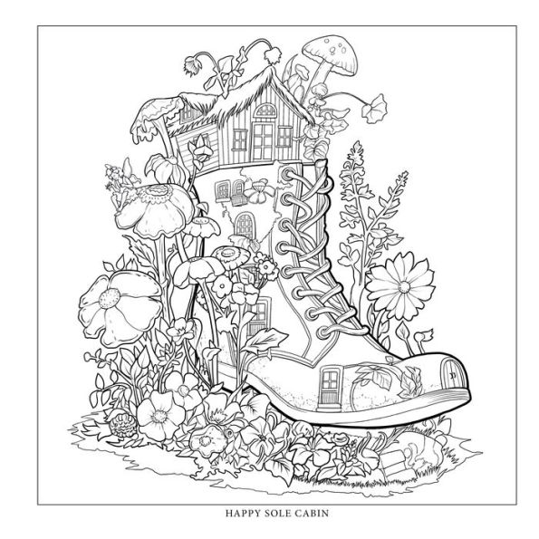 Tiny Worlds: Fairy Homes: An Artist's Coloring Book of Dreamy Fairy Abodes