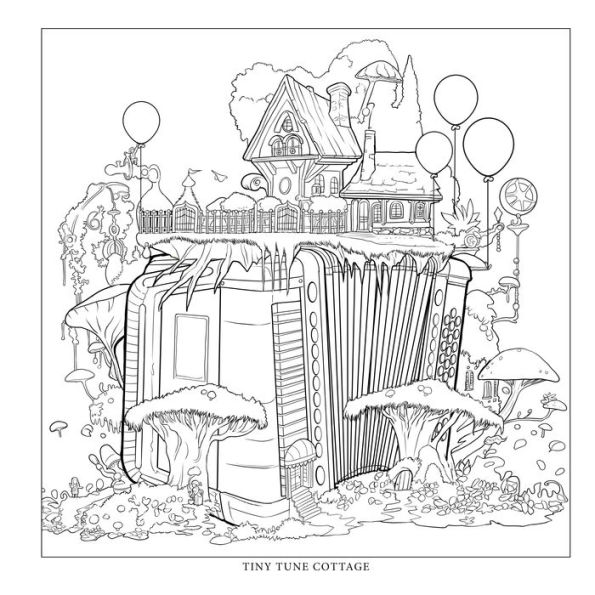 Tiny Worlds: Fairy Homes: An Artist's Coloring Book of Dreamy Fairy Abodes