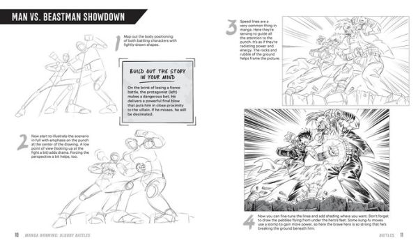 Manga Drawing: Bloody Battles: Draw Your Own Dramatic Sword Fights, Deadly Brawls, and Melee Attacks in 4 Easy Steps!