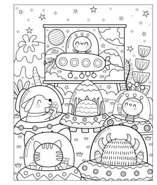 Mangatopia: Adorable Aliens: A Cosmically Cute Coloring Book of Anime and Manga