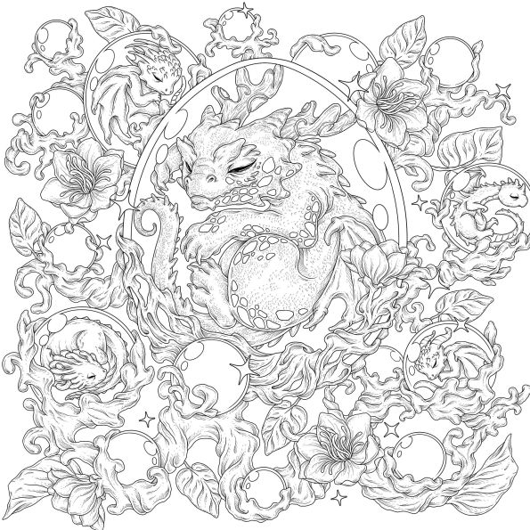 Mythographic Color and Discover: Dragonspell: An Artist's Coloring Book of Magical Realms and Epic Journeys