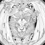 Alternative view 2 of Mythogoria: Tooth and Claw: A Dark Coloring Book of Ferocious Creatures