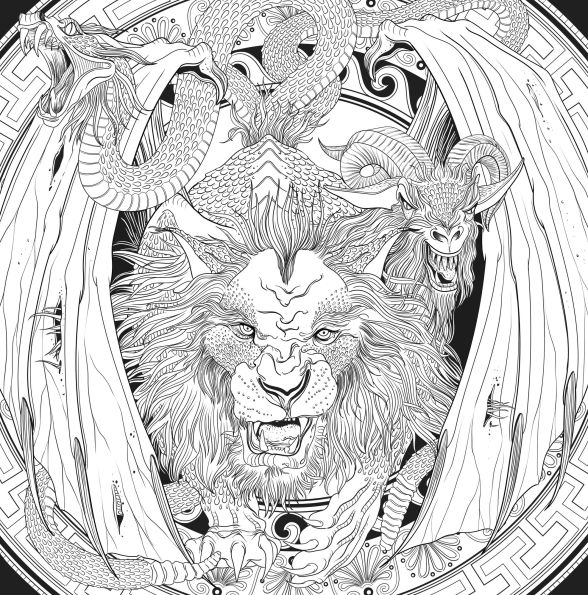 Mythogoria: Tooth and Claw: A Dark Coloring Book of Ferocious Creatures