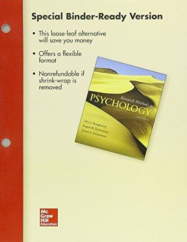 Looseleaf for Research Methods in Psychology / Edition 10