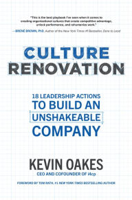 English textbook pdf free download Culture Renovation: 18 Leadership Actions to Build an Unshakeable Company 9781260464368 English version by Kevin Oakes, Brené Brown 
