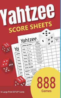 yahtzee score sheets 888 games in large print 8 5x11 cards by katie banks hardcover barnes noble