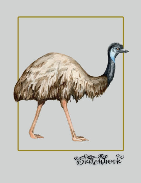 Sketchbook Large 8.5" x 11" Emu Bird: Sketchbook, Large 8.5" x 11", 100 Pages, Perfect For Everyone, Crayons, Pencils, Drawing And Sketching