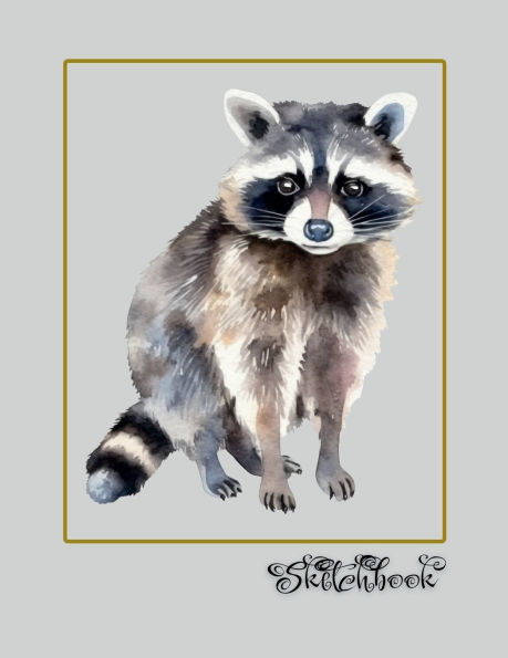Sketchbook Large 8.5" x 11" Racoon: Sketchbook, Large 8.5" x 11", 100 Pages, Perfect For Everyone, Crayons, Pencils, Drawing And Sketching