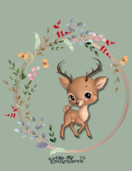 Sketchbook Large 8.5" x 11" Cute Deer: Sketchbook, Large 8.5" x 11", 100 Pages, Perfect For Everyone, Crayons, Pencils, Drawing And Sketching