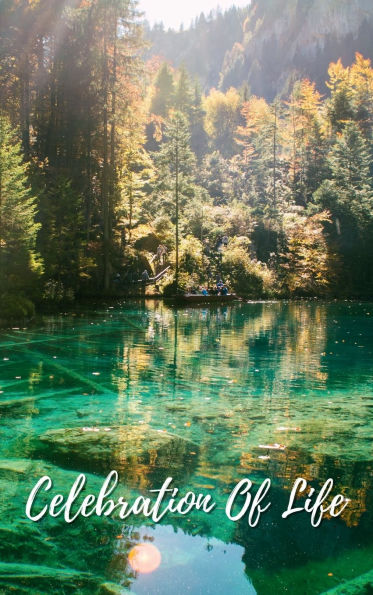 Celebration Of Life Green Crystal Lake: Memorial Funeral Book of Remembrance, Condolence, Guest Messages