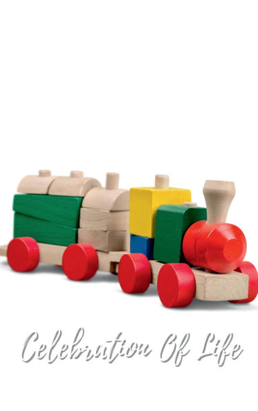 Celebration Of Life Wooden Toy Train: Memorial Funeral Book of Remembrance, Condolence, Guest Messages