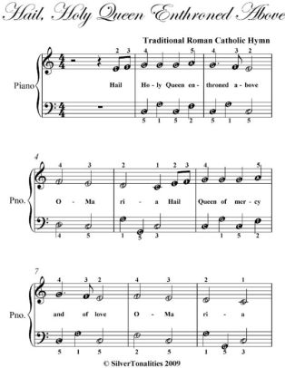 hail holy queen enthroned above easy piano sheet music by hail holy queen enthroned above sheet music