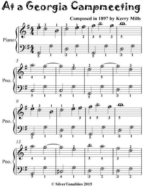 At a Georgia Campmeeting - Easiest Piano Sheet Music for Beginner ...