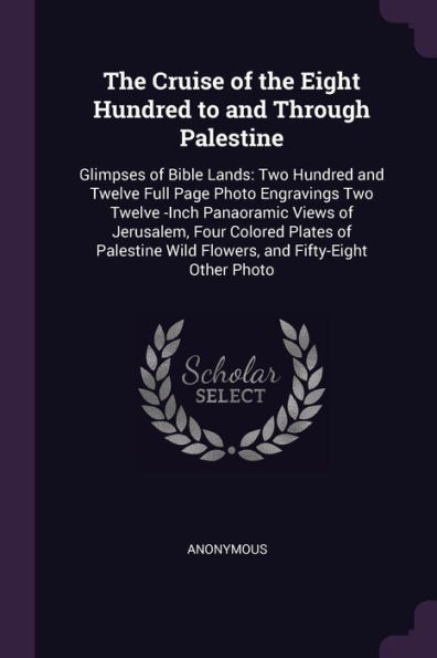 The Cruise of the Eight Hundred to and Through Palestine: Glimpses of Bible Lands: Two Hundred and Twelve Full Page Photo Engravings Two Twelve -Inch Panaoramic Views of Jerusalem, Four Colored Plates of Palestine Wild Flowers, and Fifty-Eight Other Photo