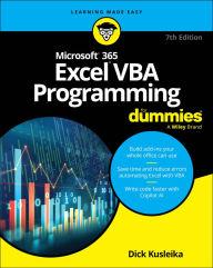 Title: Microsoft 365 Excel VBA Programming For Dummies, Author: Dick Kusleika