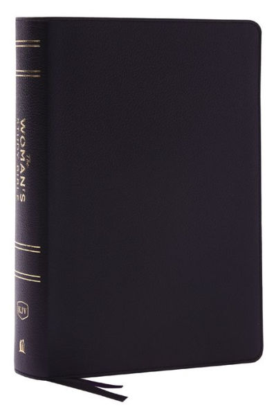 KJV, The Woman's Study Bible, Black Genuine Leather, Red Letter, Full-Color Edition, Comfort Print: Receiving God's Truth for Balance, Hope, and Transformation