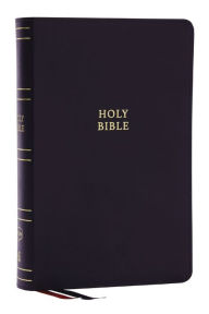 Title: NKJV, Single-Column Reference Bible, Verse-by-verse, Black Bonded Leather, Red Letter, Comfort Print (Thumb Indexed), Author: Thomas Nelson