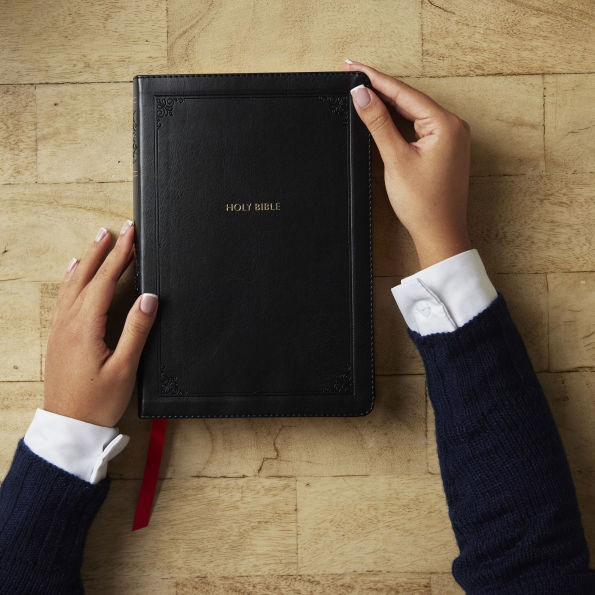 KJV Giant Print End-of-Verse Reference Bible, Leathersoft, Red Letter