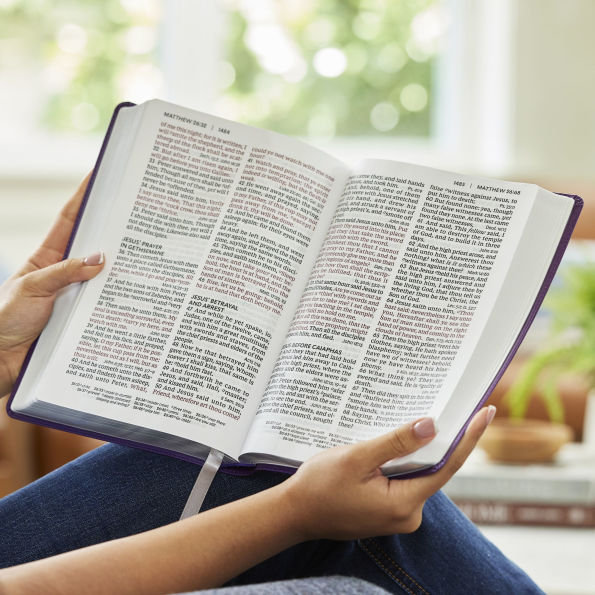 KJV Giant Print End-of-Verse Reference Bible, Leathersoft, Red Letter