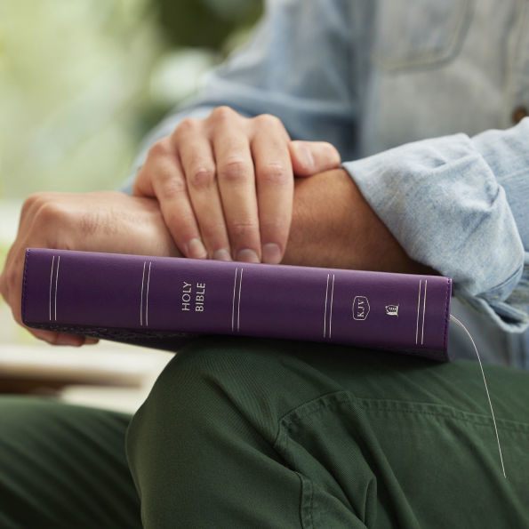 KJV Giant Print End-of-Verse Reference Bible, Purple Leathersoft, Red Letter, Comfort Print