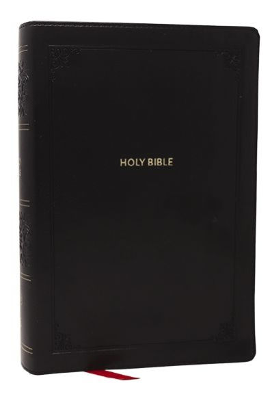 NKJV Giant Print End-of-Verse Reference Bible, Black Leathersoft, Red Letter, Comfort Print: Holy Bible