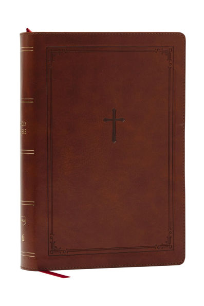 NKJV Giant Print End-of-Verse Reference Bible, Leathersoft, Red Letter