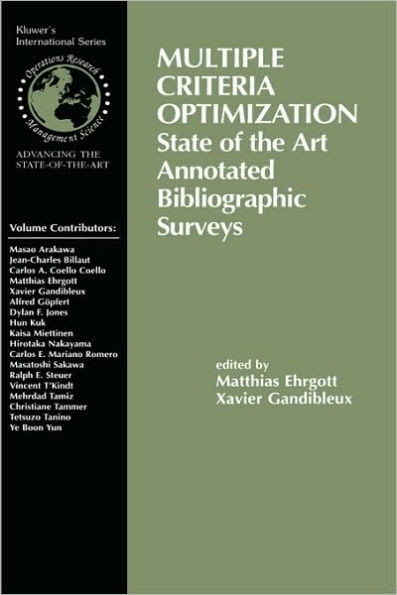 Multiple Criteria Optimization: State of the Art Annotated Bibliographic Surveys / Edition 1