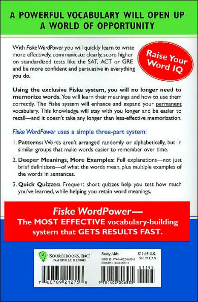 Fiske WordPower: The Exclusive System to Learn, Not Just Memorize, Essential Words