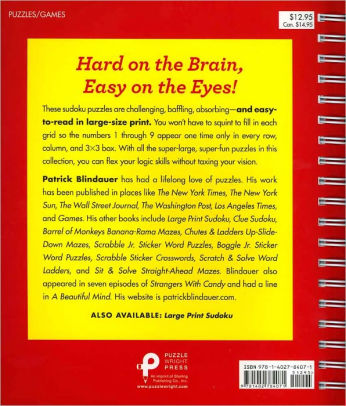 large print sudoku 2 by patrick blindauer other format barnes noble