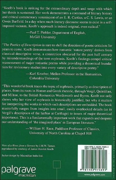 The Poetics of Description: Imagined Places in European Literature