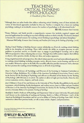 Teaching Critical Thinking in Psychology: A Handbook of Best Practices