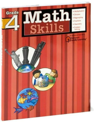 Math Skills: Grade 4 (Flash Kids Harcourt Family Learning)