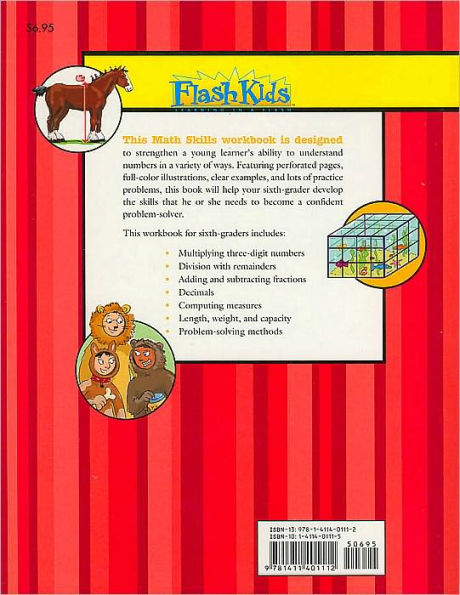 Math Skills: Grade 6 (Flash Kids Harcourt Family Learning)