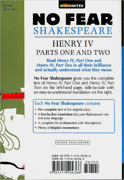 Henry IV Parts One and Two: No Fear Shakespeare Side-by-Side Plain English