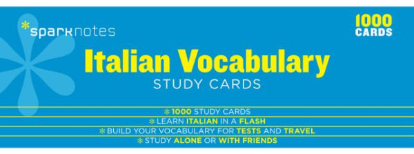 Italian Vocabulary SparkNotes Study Cards