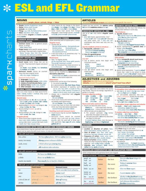 ESL and EFL Grammar SparkCharts by SparkNotes | Barnes & Noble®