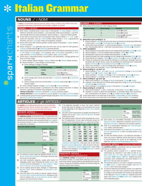 Italian Grammar SparkCharts