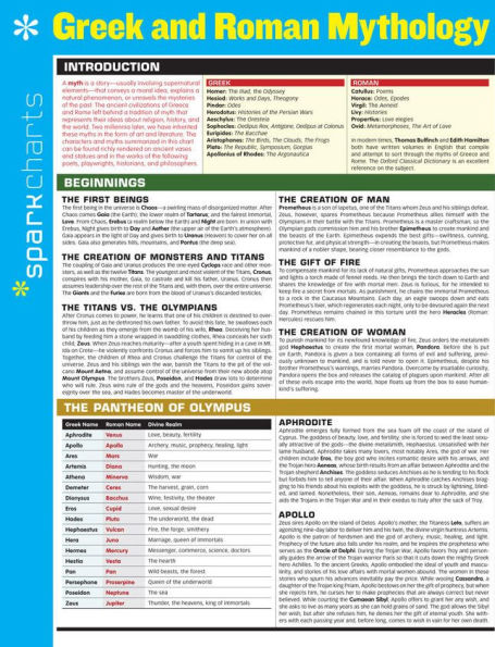 Greek and Roman Mythology SparkCharts