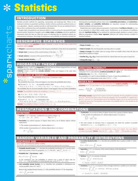 Statistics SparkCharts by SparkNotes | Barnes & Noble®